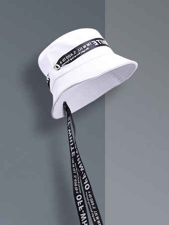 Bianco Cappello da pescatore a nastro per donna Cappello da pescatore hip-hop Street Dance 2026