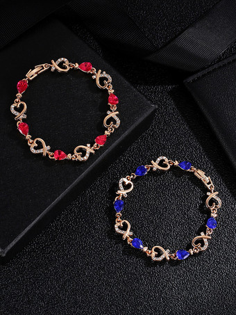 ハート型クリスタルブレスレット 女性用 2025