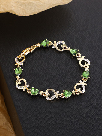 ハート型クリスタルブレスレット 女性用 2025