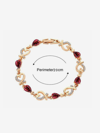 ハート型クリスタルブレスレット 女性用 2025