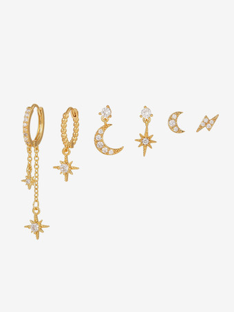 天体星と月のイヤリングセット 女性用 2025