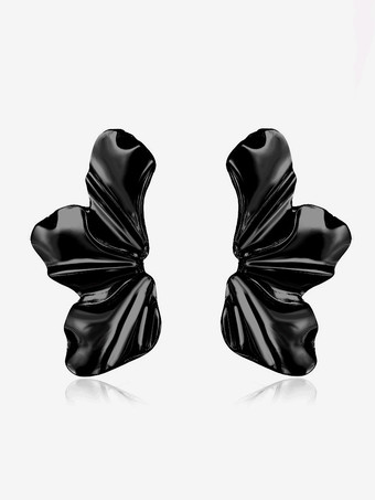 ブラック 女性のための不規則な花の形のイヤリング 2025