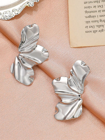 女性のための不規則な花の形のイヤリング 2025