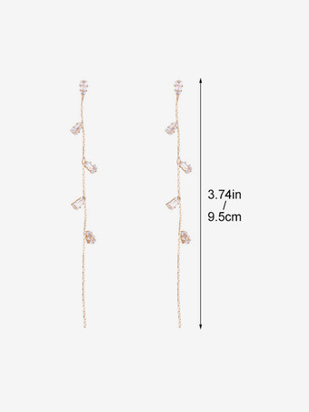 女性のためのクリスタルロングドロップイヤリング 2026