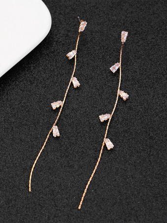 女性のためのクリスタルロングドロップイヤリング 2026