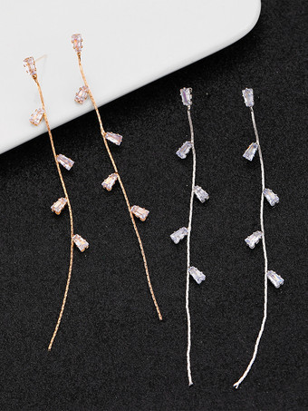 女性のためのクリスタルロングドロップイヤリング 2026