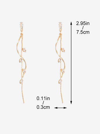 女性のためのクリスタルロングドロップイヤリング 2025