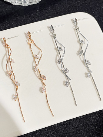 女性のためのクリスタルロングドロップイヤリング 2025