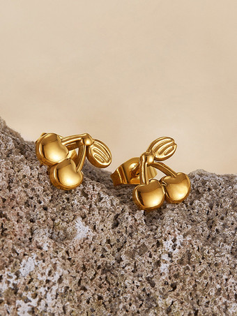 ゴールドチェリーフルーツスタッドピアスレディース2025