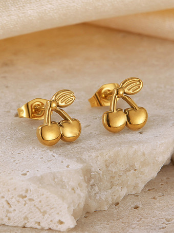 ゴールドチェリーフルーツスタッドピアスレディース2025