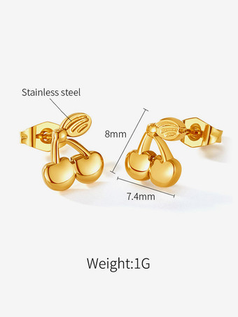 ゴールドチェリーフルーツスタッドピアスレディース2025