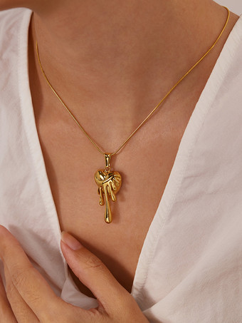 ゴールド 女性のための溶けるハートネックレス 2025