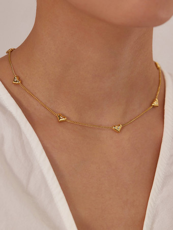 ゴールド 女性のためのハート型ネックレス 2025