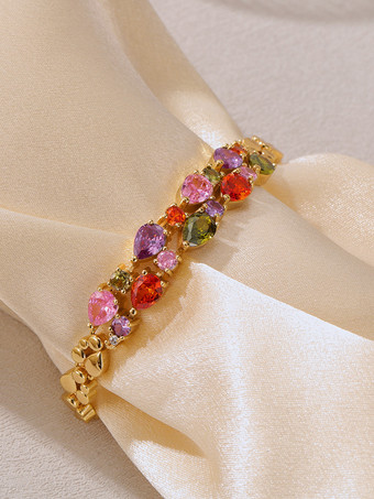 女性のためのカラフルなキュービックジルコニアブレスレット 2025