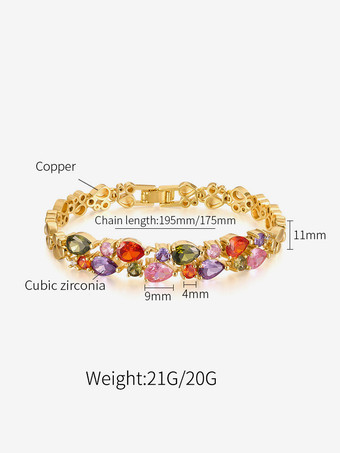 女性のためのカラフルなキュービックジルコニアブレスレット 2025