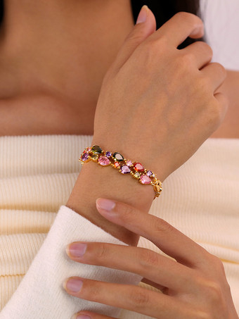 女性のためのカラフルなキュービックジルコニアブレスレット 2025