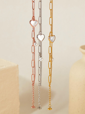 ハート型パールオイスターブレスレット 女性用 2025