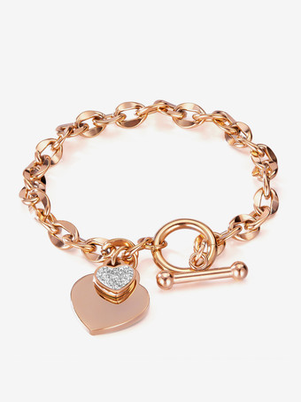 女性用ダブルハートチャームブレスレット 2025