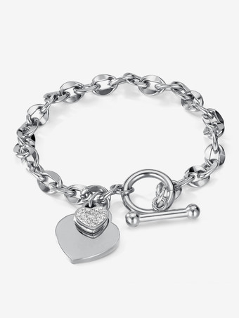 女性用ダブルハートチャームブレスレット 2025