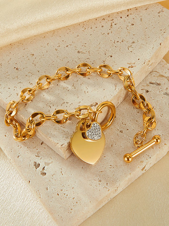 女性用ダブルハートチャームブレスレット 2025