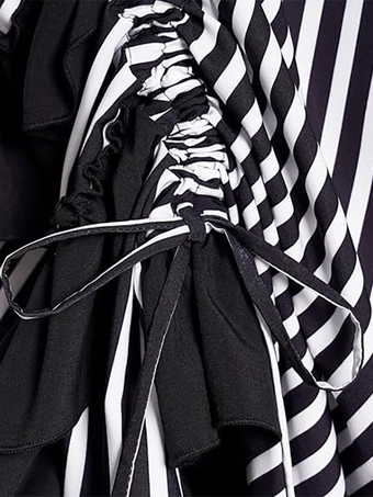 女性用中世ドレス ストライプ 海賊ドレス ゴシック 海賊コスチューム ハイロースカート 3点セット