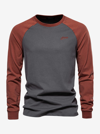 グレイメンズ Tシャツ ジュエルネック カラーブロック 長袖 トップス