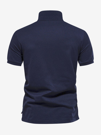 メンズ ポロシャツ ターンダウンカラー 半袖 ボタン レギュラーフィット ポロシャツ