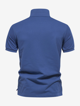 メンズ ポロシャツ ターンダウンカラー 半袖 ボタン レギュラーフィット ポロシャツ