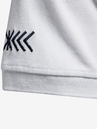 メンズ ポロシャツ ターンダウンカラー 半袖 ボタン レギュラーフィット ホワイト ポロシャツ