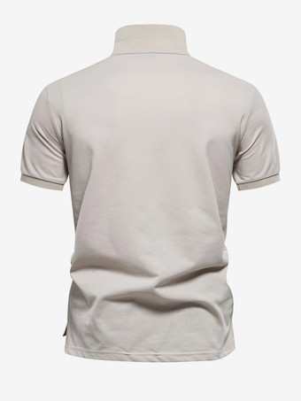 メンズ ポロシャツ ターンダウンカラー 半袖 ボタン レギュラーフィット ポロシャツ