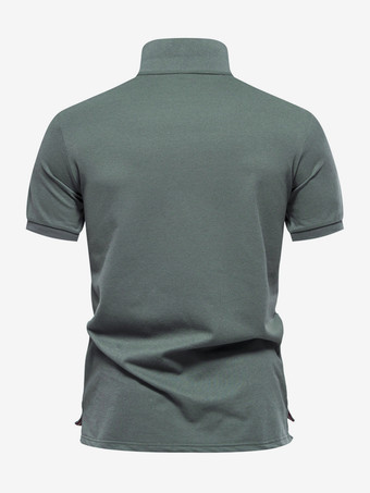 メンズ ポロシャツ ターンダウンカラー 半袖 ボタン レギュラーフィット ポロシャツ