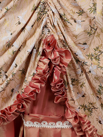 ヴィクトリアンドレス プリーツ マリーアントワネット 花柄 ドレス レディース アート ヴィンテージ コスチューム