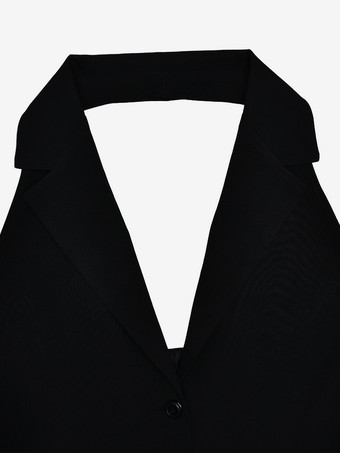 ホルターネック ブレザー ドレス ノースリーブ プリーツ裾 ミニドレス レディース 2026