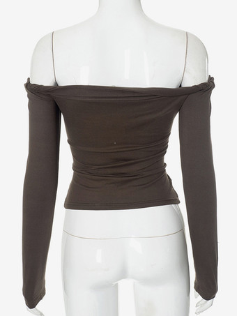 ロングスリーブトップ オフショルダー 春 ベーシック Tシャツ レディース 2025