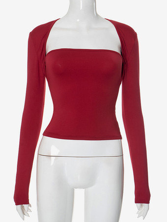 ロングスリーブ クロップトップ セクシー ベーシック 春 トップス レディース 2025