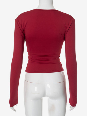 ロングスリーブ クロップトップ セクシー ベーシック 春 トップス レディース 2025