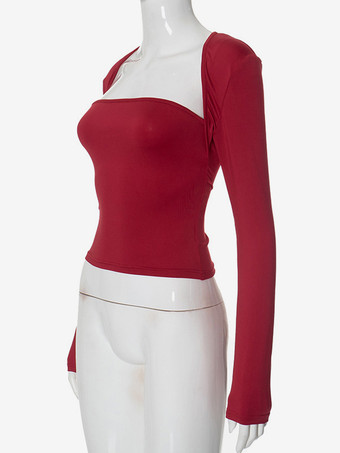 ロングスリーブ クロップトップ セクシー ベーシック 春 トップス レディース 2025