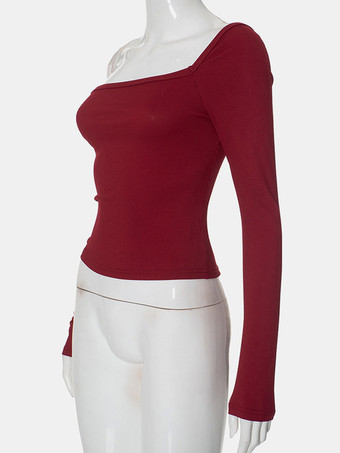 非対称長袖トップスワンショルダー春ベーシックTシャツレディース2025