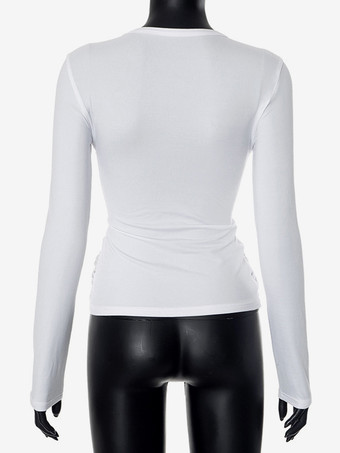 クリスクロス クロップトップ ロングスリーブ 春 ベーシック T シャツ レディース 2025