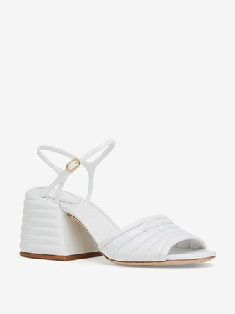 チャンキーヒールサンダル スエード オープントゥ サンダル レディース