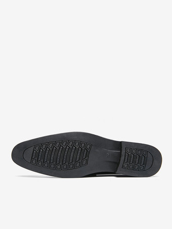 メンズ ペニーローファー スリッポン ラウンドトゥ チャンキーヒール スリッポン PUローファーシューズ 結婚式 プロム用