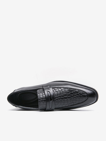 メンズ ペニーローファー スリッポン ラウンドトゥ チャンキーヒール スリッポン PUローファーシューズ 結婚式 プロム用