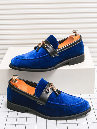 メンズ タッセルローファー ベルベット メタルバックル ロープシューズ 結婚式 プロム用