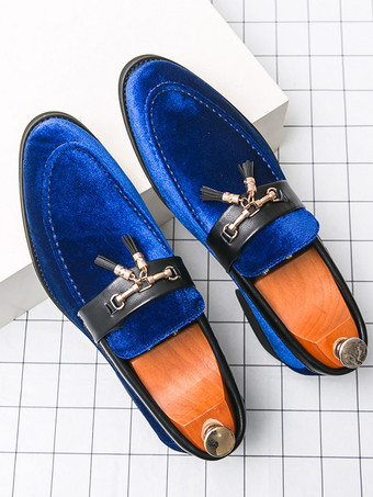 メンズ タッセルローファー ベルベット メタルバックル ロープシューズ 結婚式 プロム用