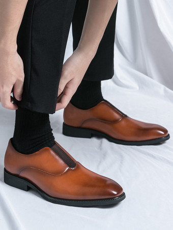 メンズ スリッポン ローファー プラットフォーム スクエアトゥ PU ローファー シューズ 結婚式 プロム用