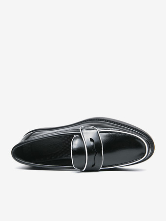 メンズ ペニーローファー プラットフォーム レザーシューズ コンフォート ビジネス ドレス フォーマルシューズ ローファーシューズ