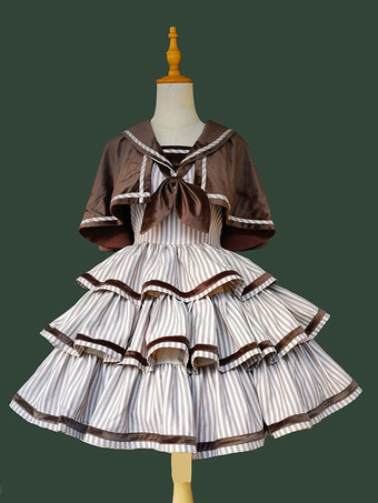 ディープブラウンクラシックロリータケープ ディープブラウン ポリエステル 秋ロリータアウター