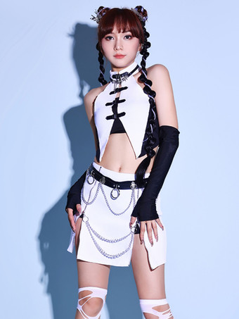 ジャズダンスコスチューム セクシーな女性用ポリエステルダンスウェアセット