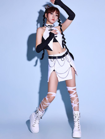 ジャズダンスコスチューム セクシーな女性用ポリエステルダンスウェアセット