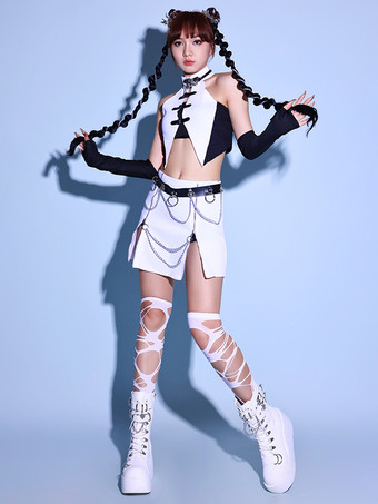 ジャズダンスコスチューム セクシーな女性用ポリエステルダンスウェアセット